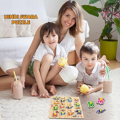 Highroof Hindi Wooden Puzzle Kids Games Toys For Kids 3+ Jigsaw Puzzles For Adults Baby Learning