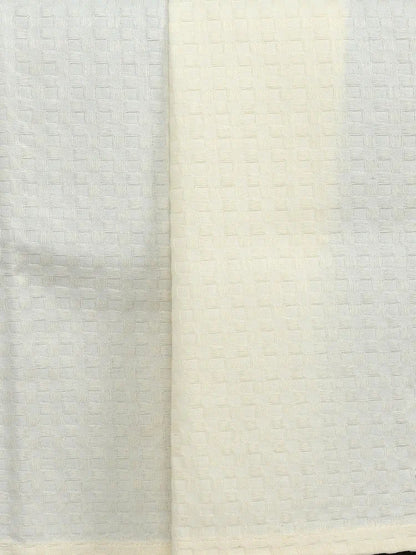 Saral Home Cotton Unique Waffle Design Throw/Sofacover Colour Ivory