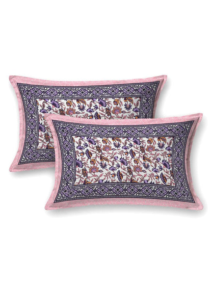 100% Pure Cotton Traditional Printed Bedsheet for Double Bed King Size Bedsheet with 2 Pillow Covers