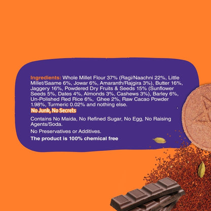 Ragi and Choco Jaggery Cookies
