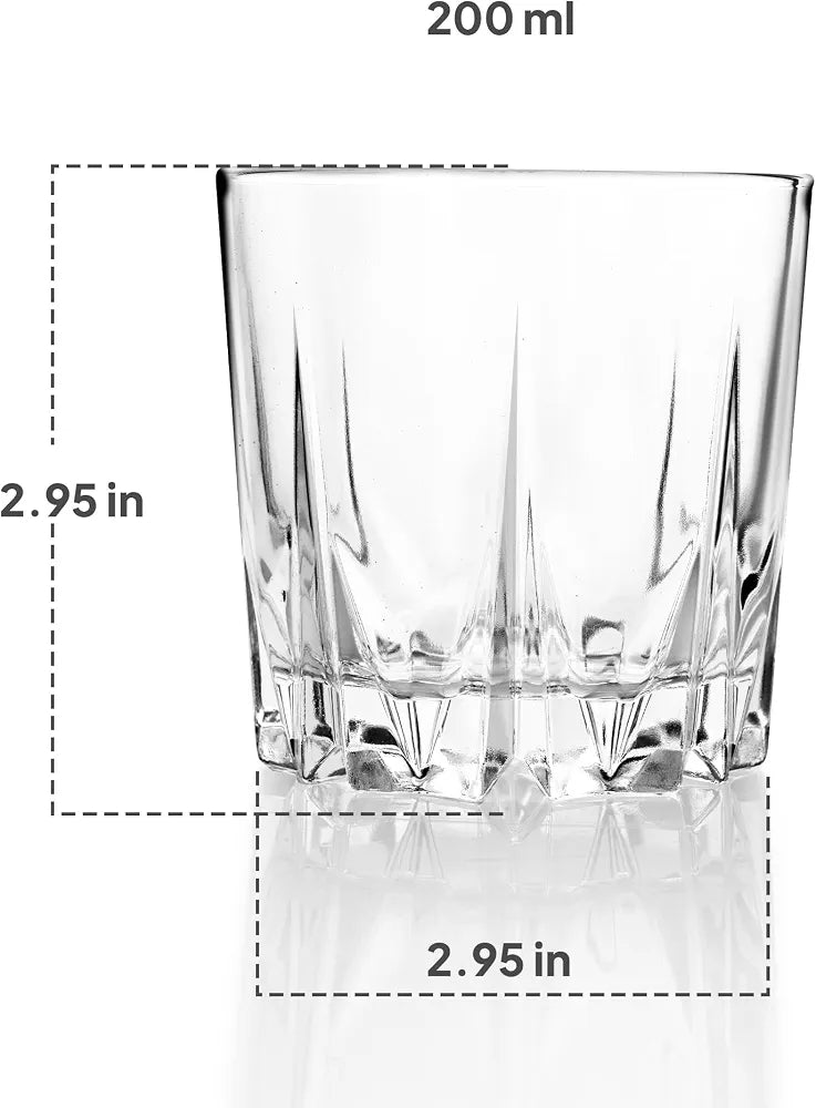 CELLO Estonia Glass Set of 6 Pcs 200 ml, Transparent | Freezer & Fridge Safe, Leadfree Dishwasher Safe Toughened Crystal Clear Glasses Set For Drinking Water Juice Milk Cocktail Mocktail Coldrink Soda