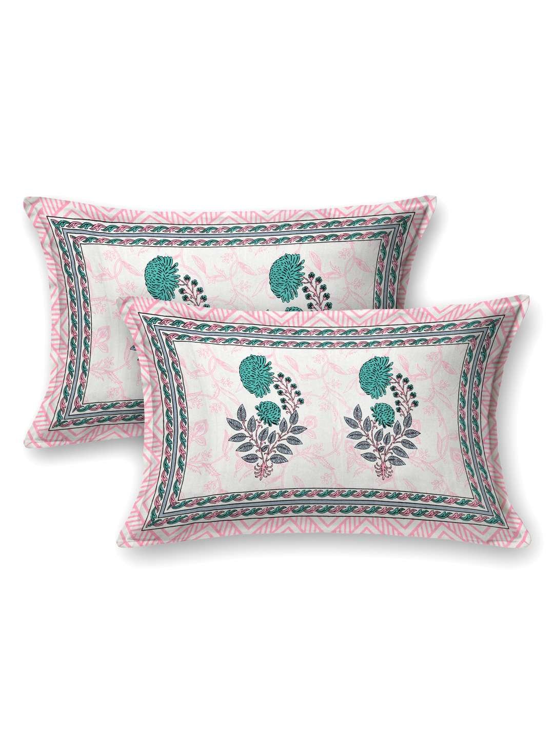 100% Pure Cotton Traditional Printed Bedsheet for Double Bed King Size Bedsheet with 2 Pillow Covers