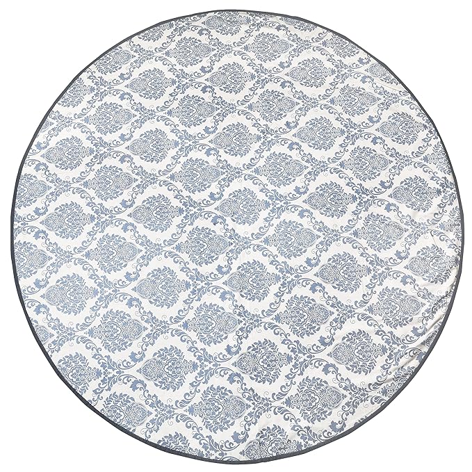 Texstylers Cotton Round Pack of 1 Blue Abstract 4 Seater Dining Table Cloth Cover 56 Diameter
