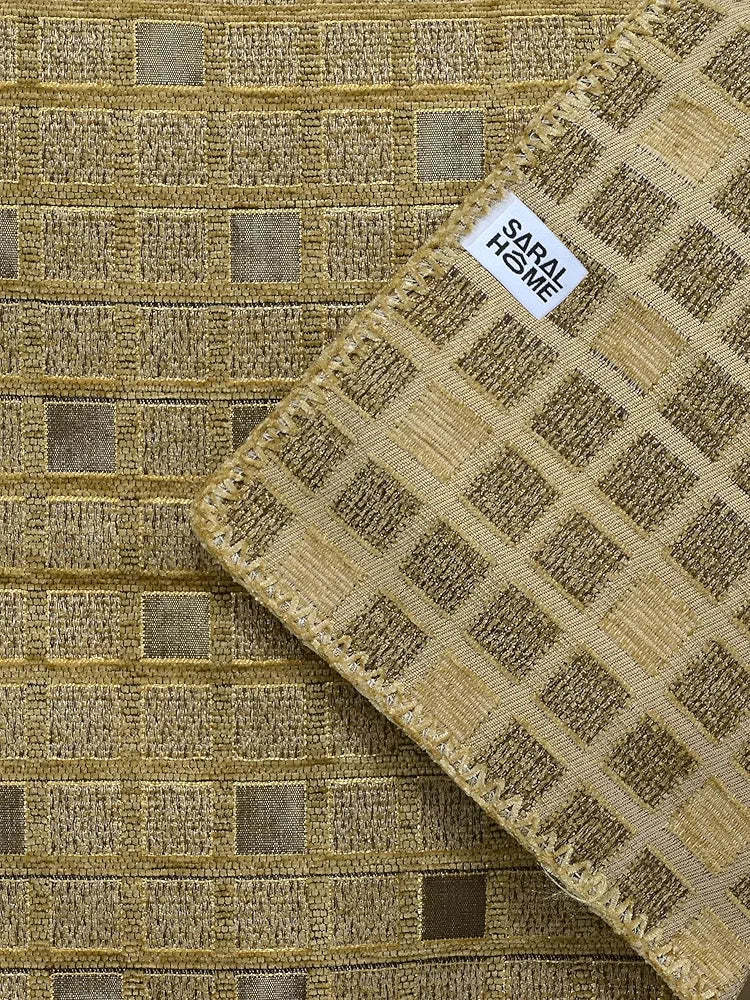 Saral Home Easy Living Chenille 2 Seater Reversible Sofa Cover Throw Colour Gold