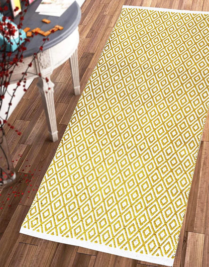 The Home Talk Weaved Cotton Carpets Contemporary Decorators Area Rugs Yellow