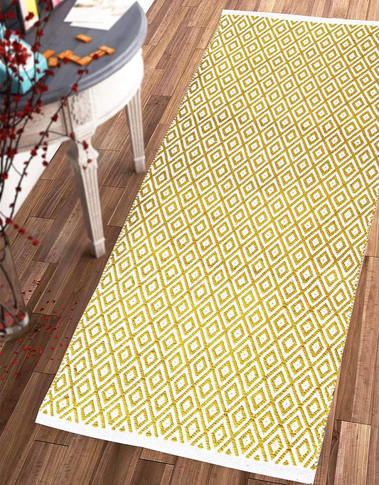 The Home Talk Weaved Cotton Carpets Contemporary Decorators Area Rugs Yellow