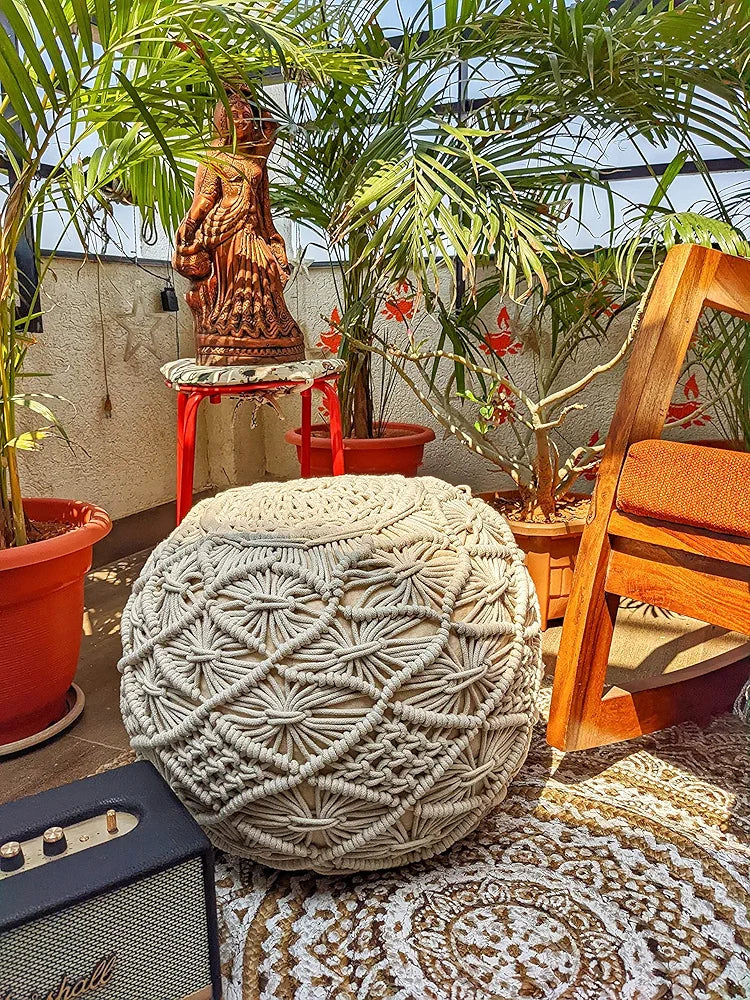 Sashaa World Handwoven Jute Natural Reversible Rugs Round Braided Floor Carpet Mat