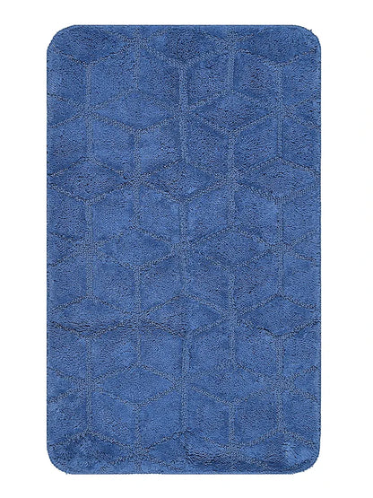 Saral Home Solid Antiskid Bathmat Set Colour Blue