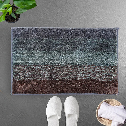 Luxe Home Super Soft Oyster Microfiber Bathroom Mat Non-Slip Bath Mat Colour Burnt Green