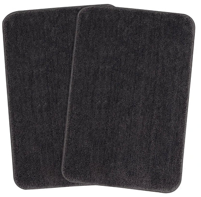 Saral Home Easy Living Microfiber Solid Rectangle Anti-skid Bath Mats Colour Grey (Pack Of 2)