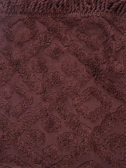Saral Home Soft Cotton Tufted 2 Seater Sofa Cover Throw Colour Brown