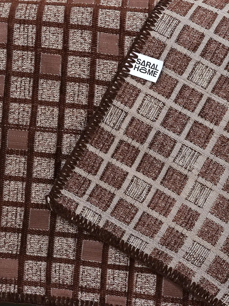 Saral Home Chenille 2 Seater Reversible Sofa Cover Throw Colour Brown
