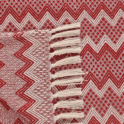 Sashaa World Chevron Blanket Throw Colour Red & White