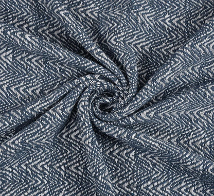 Sashaa World Soft Herringbone Throw Blanket Colour Navy