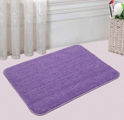 Saral Home Easy Living Saral Home Microfiber Anti-skid Rectangular Bath Mat Colour Purple (Pack Of 2)