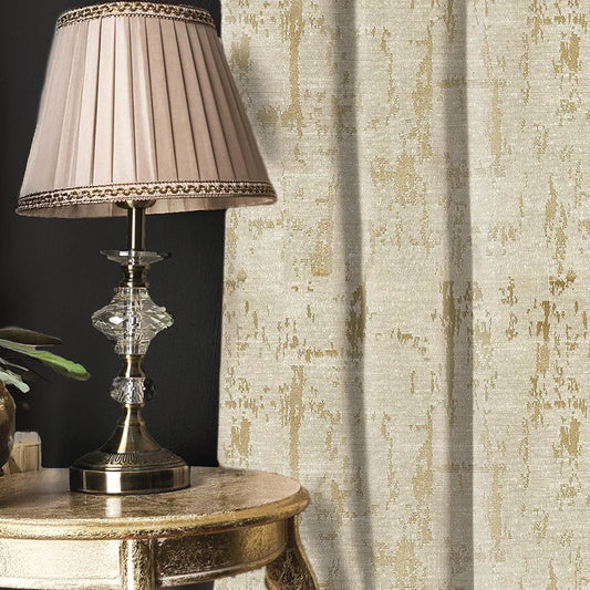 Urban Space Premium Jacquard Window Curtains 5 feet Long Light Blocking Curtains for Living Room, Pack of 2 Blackout Curtains Dusk Beige