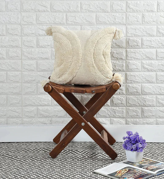 Homadorn Luxury Cotton Handmade Decorative Boho Throw Tufted Pillow Covers Off White