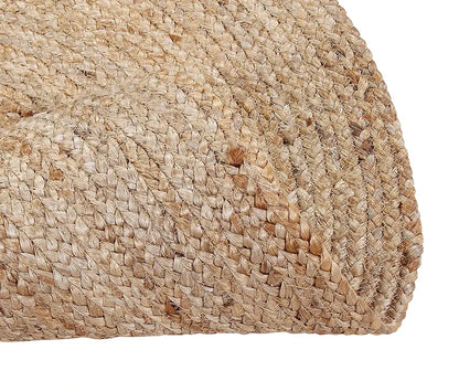 Sashaa World Jute Rugs Handcrafted Woven & Reversible Design Jute & Cotton Braided Round Carpet Colour Natural & Black