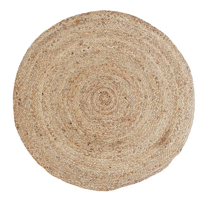 Sashaa World Jute Rugs Handcrafted Woven & Reversible Design Jute & Cotton Braided Round Carpet Colour Natural & Black