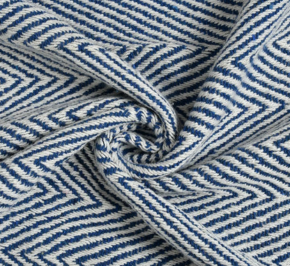 Sashaa World Cotton Spring Hued Chevron Throw Blanket Colour Light Blue