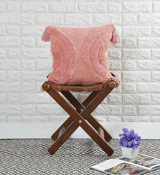 Homadorn Luxury Cotton 250 TC Handmade Decorative Boho Throw Tufted Pillow Covers Peach