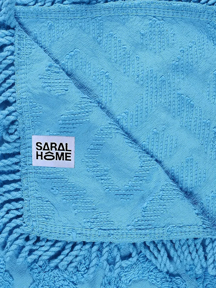 Saral Home Soft Cotton 3 Seater Sofa Cover Throw Colour Turquoise