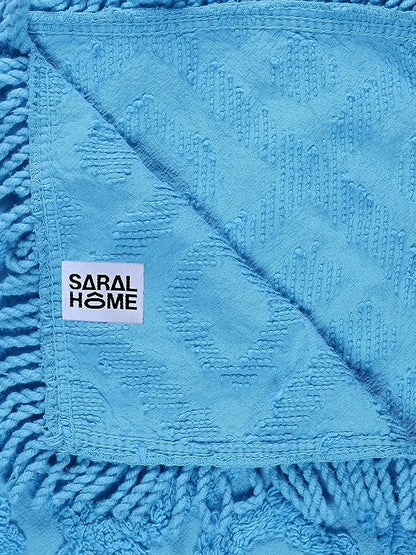 Saral Home Soft Cotton 3 Seater Sofa Cover Throw Colour Turquoise