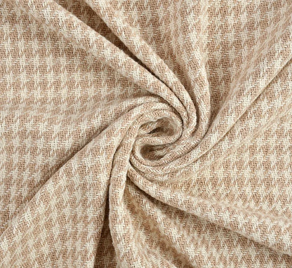 Sashaa World Beige Extra Fine Plaid Sofa Throw Colour Natural and Beige