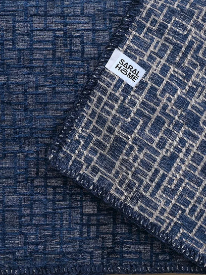 Saral Home Chenille 2 Seater Sofa Cover Throw Colour Navy
