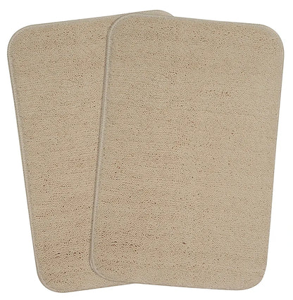 Saral Home Easy Living Microfiber Solid Anti-skid Bath Rectangular Mats Colour Beige (Pack Of 2)