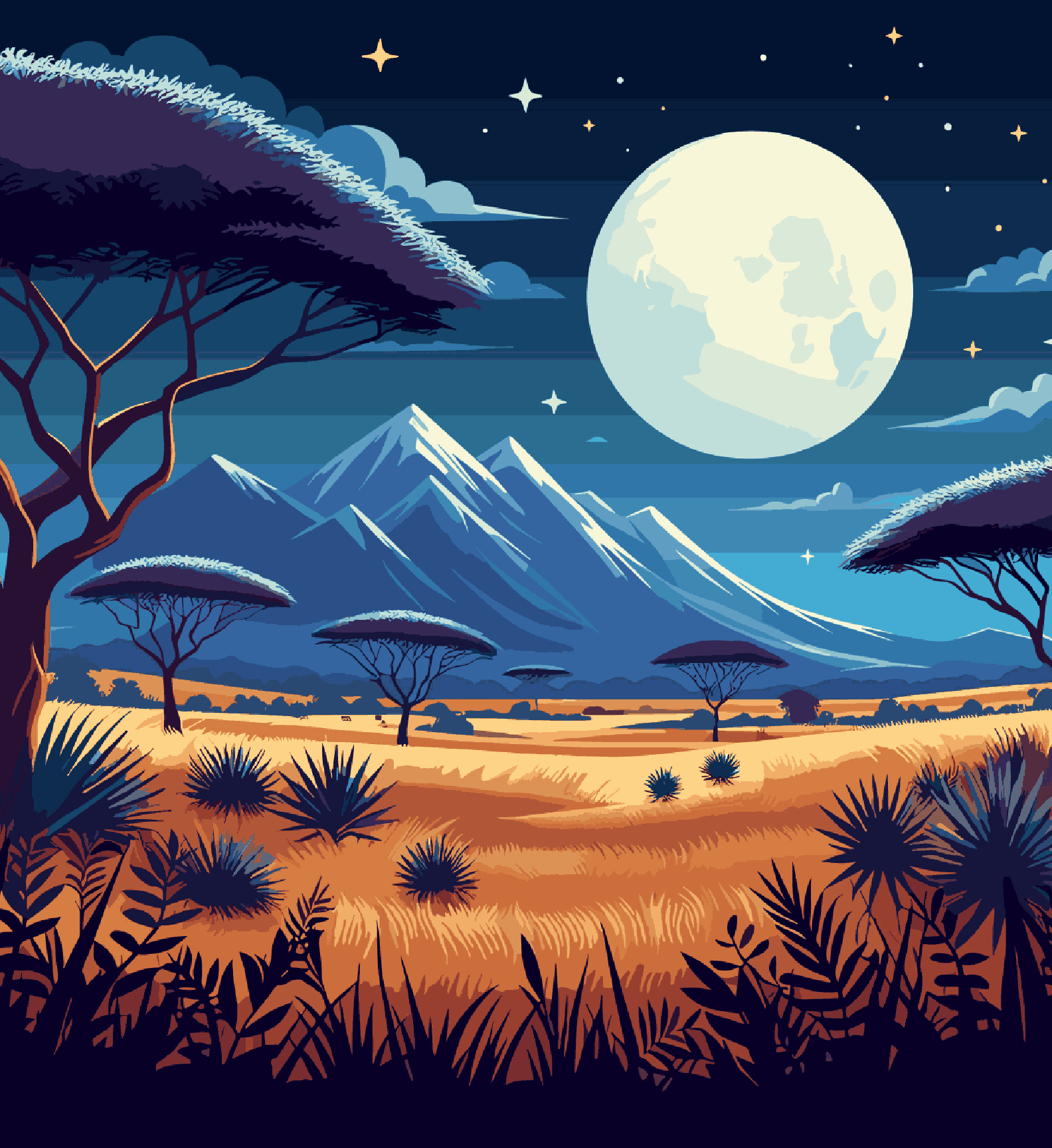 A Big moon In Farm