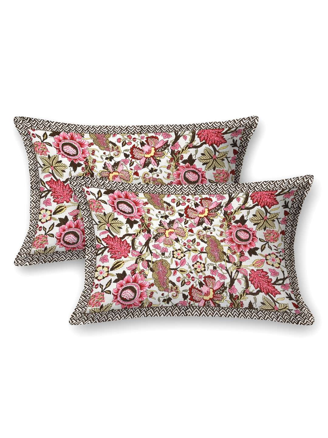 100% Pure Cotton Traditional Printed Bedsheet for Double Bed King Size Bedsheet with 2 Pillow Covers