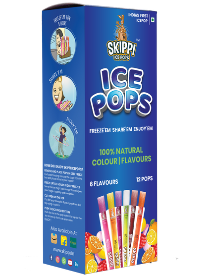 All Flavor Box of Skippi Natural Ice Pops, Pack of 12 Ice Pops