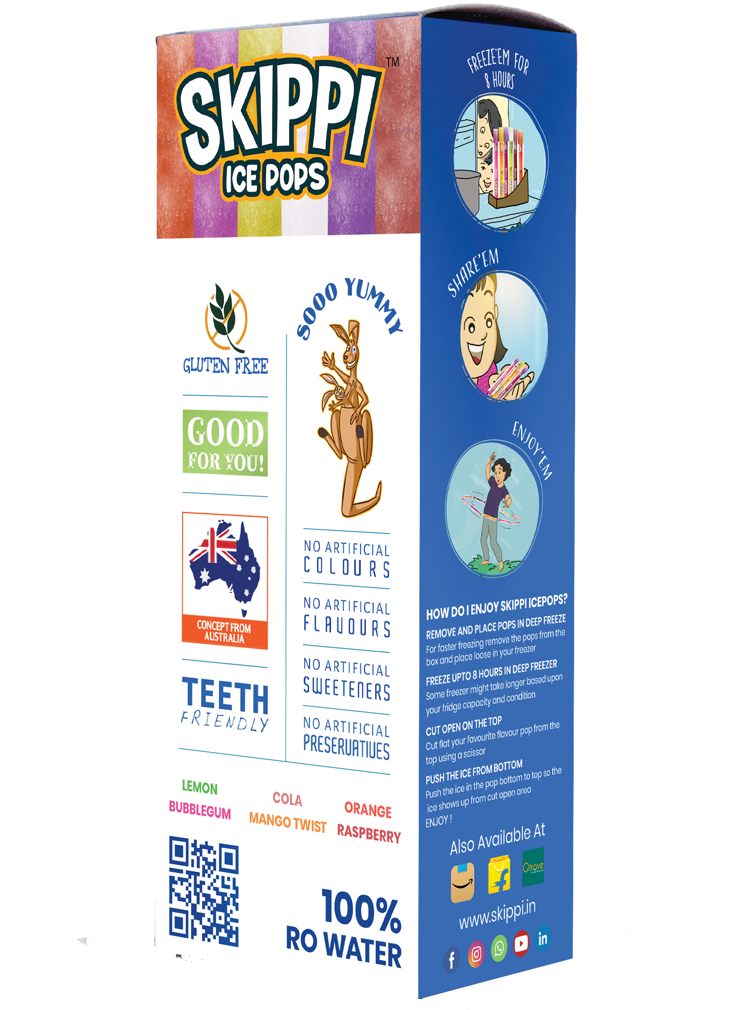 All Flavor Box of Skippi Natural Ice Pops, Pack of 12 Ice Pops
