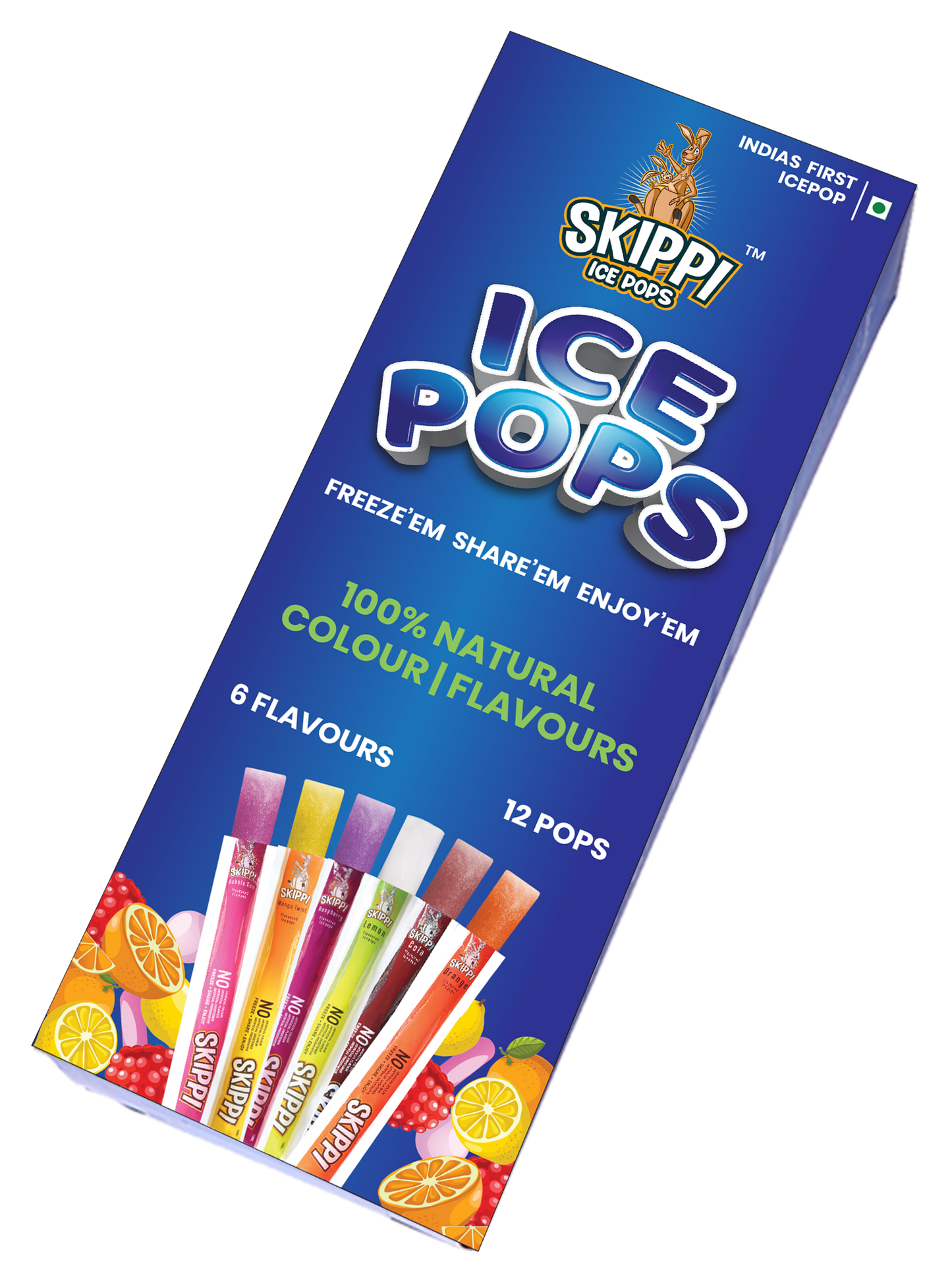 Magic Pin Exclusive All Flavor Box of Skippi Natural Ice Pops, Pack of 12 Ice Pops