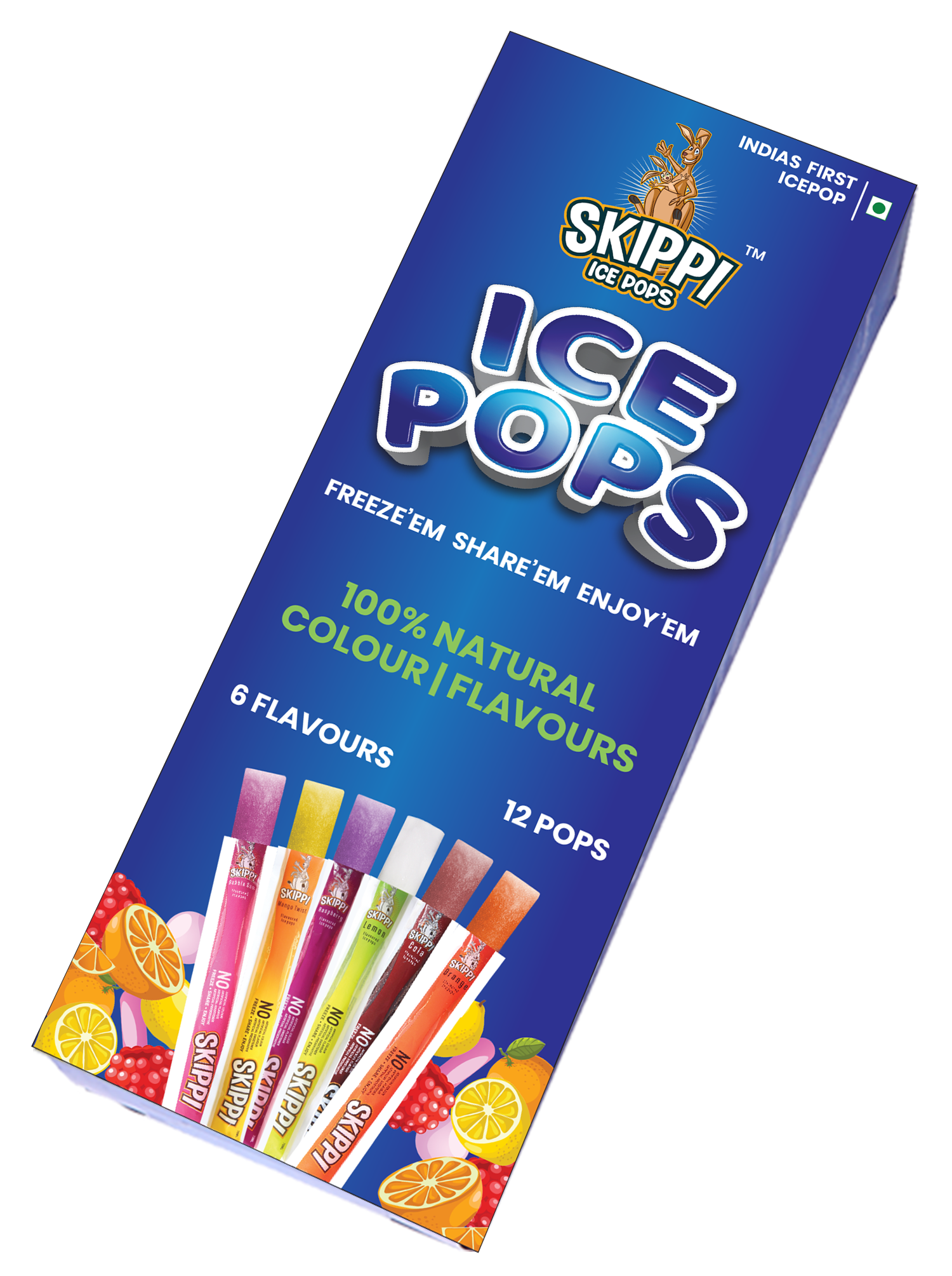 Magic Pin Exclusive All Flavor Box of Skippi Natural Ice Pops, Pack of 12 Ice Pops