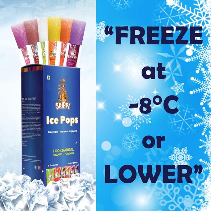 All Flavor Box of Skippi Natural Ice Pops, Pack of 12 Ice Pops