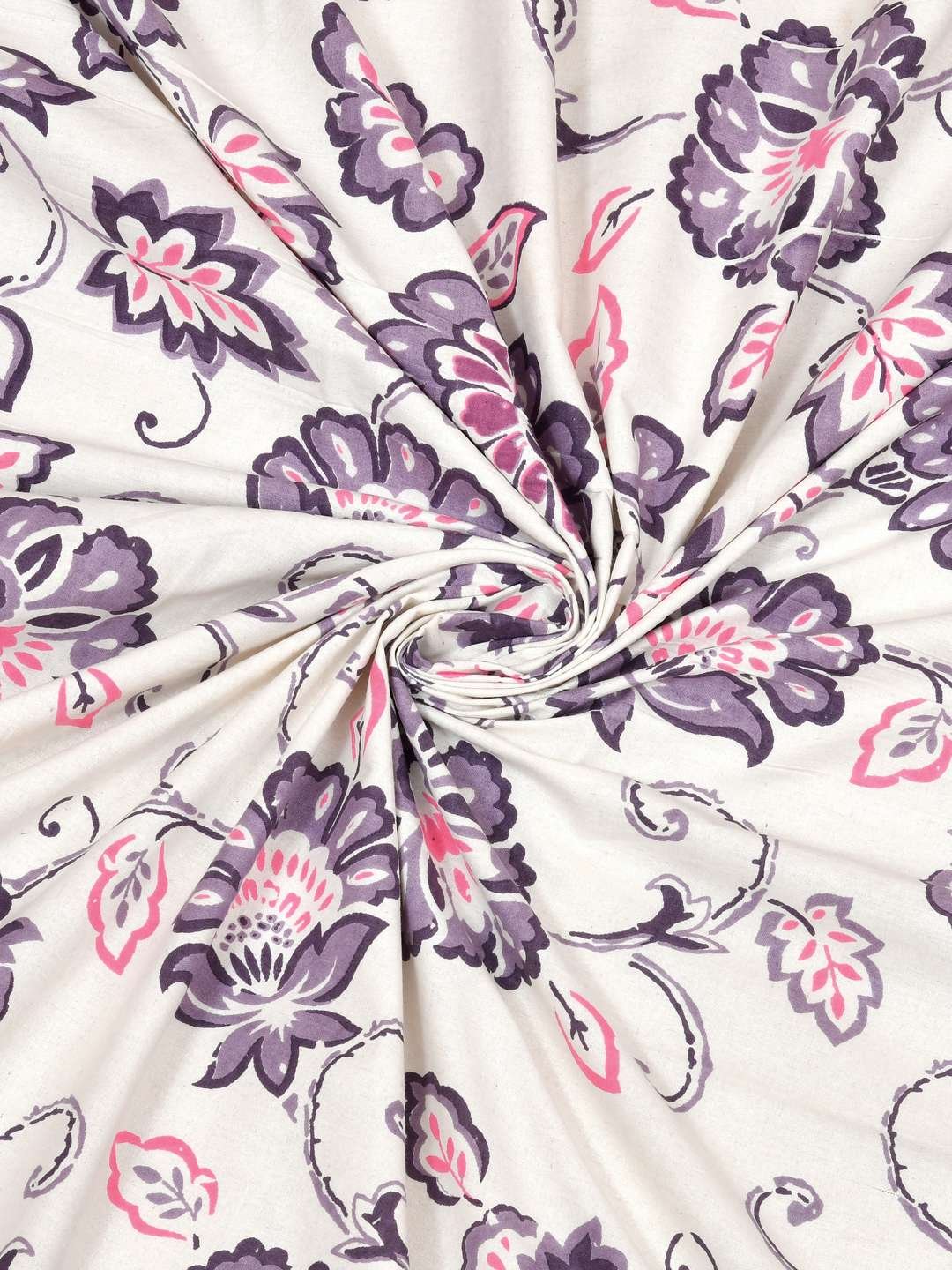 100% Pure Cotton Traditional Printed Bedsheet for Double Bed King Size Bedsheet with 2 Pillow Covers