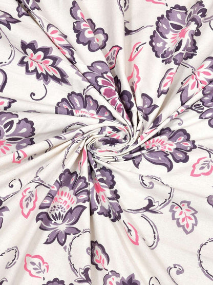 100% Pure Cotton Traditional Printed Bedsheet for Double Bed King Size Bedsheet with 2 Pillow Covers