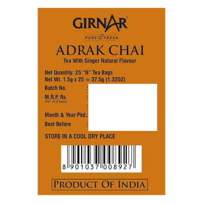Girnar Black Tea Bags - Adrak
