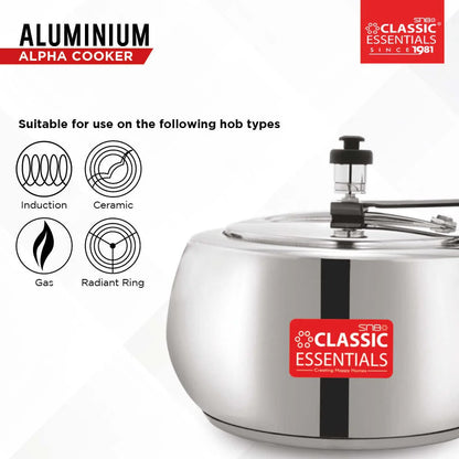 Classic Essentials Alpha Concave Aluminium Inner Lid Induction Pressure Cooker 3L