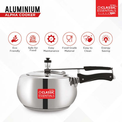 Classic Essentials Alpha Concave Aluminium Inner Lid Induction Pressure Cooker