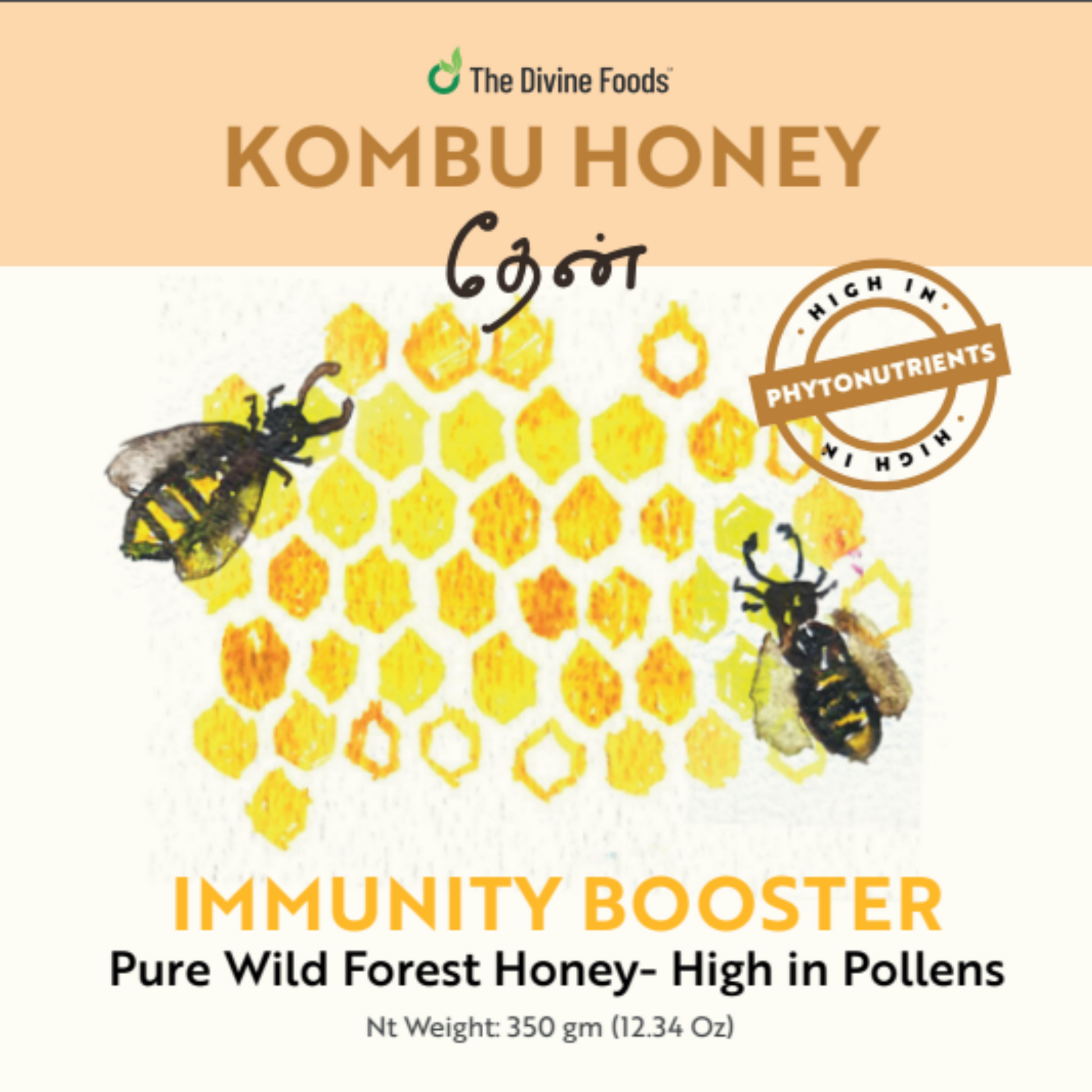 Pure Kombu Honey Single Origin (Unprocessed Honey With High High Pollen Content) - 350 gm