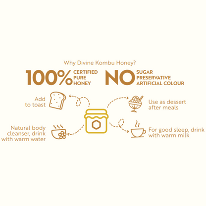 Pure Kombu Honey Single Origin (Unprocessed Honey With High High Pollen Content) - 350 gm