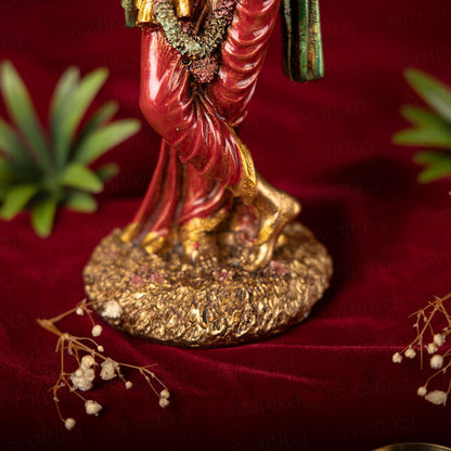 Svastika Krishna Standing Statue Antique Murti (10 Inch)
