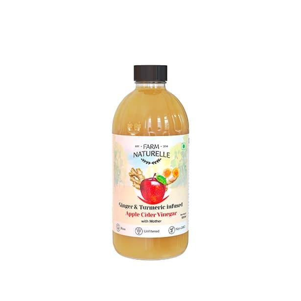 Organic Apple Cider Vinegar with Mother and Apple Cider Infused Ginger and Turmeric