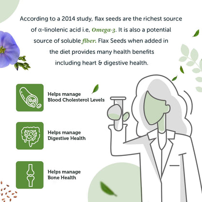 Raw Unroasted Flax Seeds naturally rich in Omega-3 fatty acids Helps in cholesterol levels, weight loss or management and strong Bones