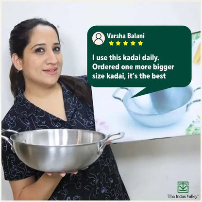 The Indus Valley Premium Tri-Ply Set - Kadai(23.4cm) + Casserole Biryani Pot(21.6cm)