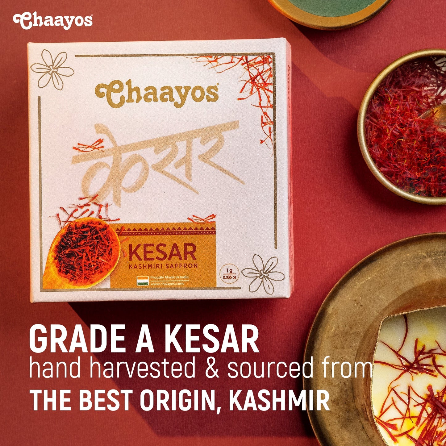 Kashmiri Saffron (1g) - Pure A++ Grade Kesar