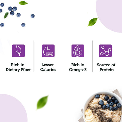 Omega Instant Oats With Chia Seeds for Weight Loss Ready to Eat Cereal, Whole Grain, Breakfast Cereal & Gluten Free